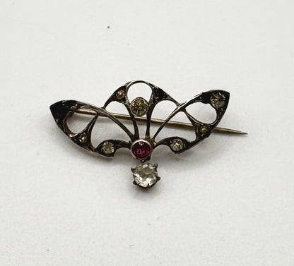 Belle Epoque Ruby & Gemstones, Sterling Silver Brooch