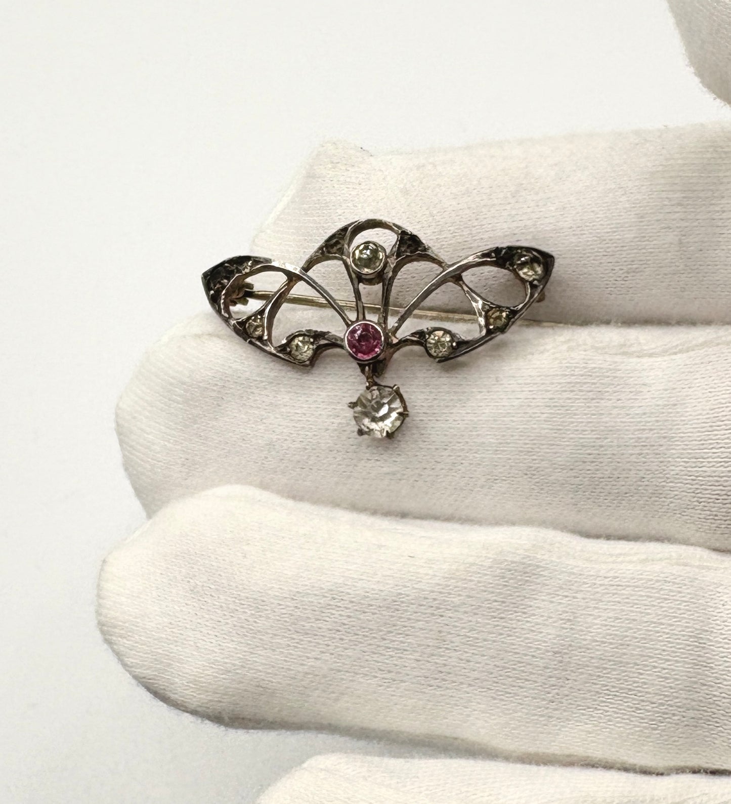 Belle Epoque Ruby & Gemstones, Sterling Silver Brooch