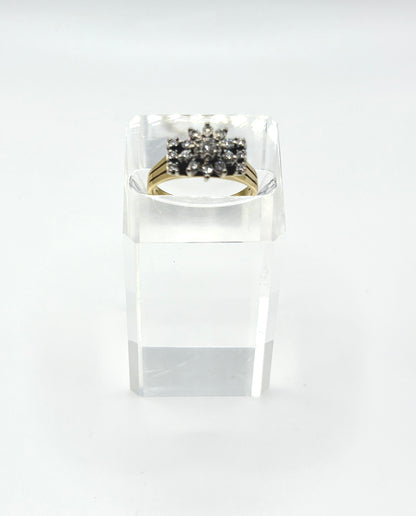 18ct Yellow Gold Statement Ring with Diamonds