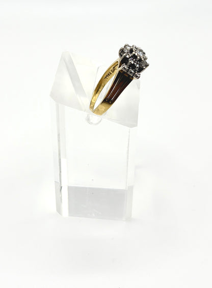 18ct Yellow Gold Statement Ring with Diamonds