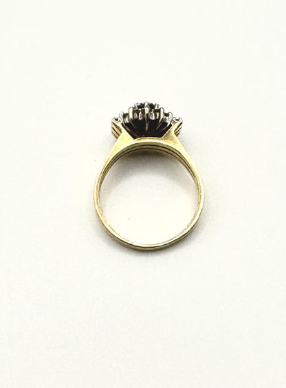 18ct Yellow Gold Statement Ring with Diamonds