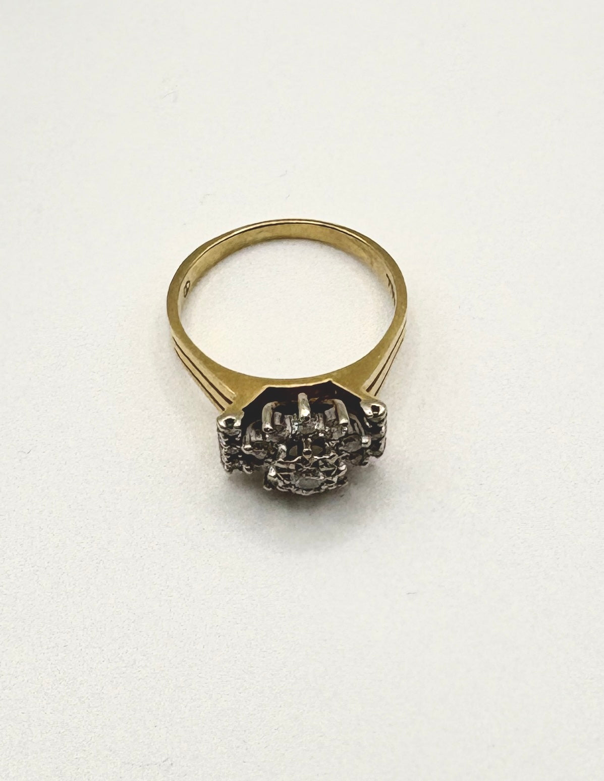 18ct Yellow Gold Statement Ring with Diamonds