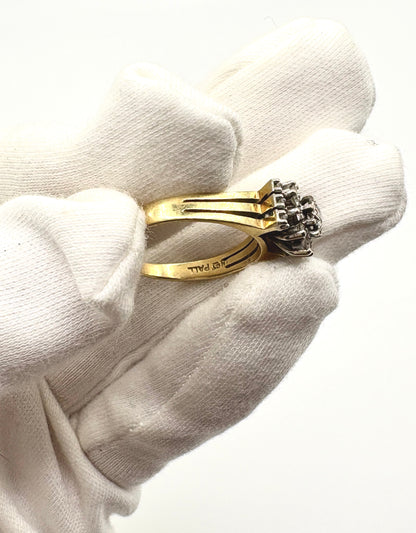 18ct Yellow Gold Statement Ring with Diamonds