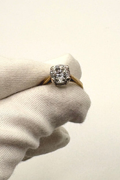 Solitaire stone, solid 9ct Yellow Gold Ring