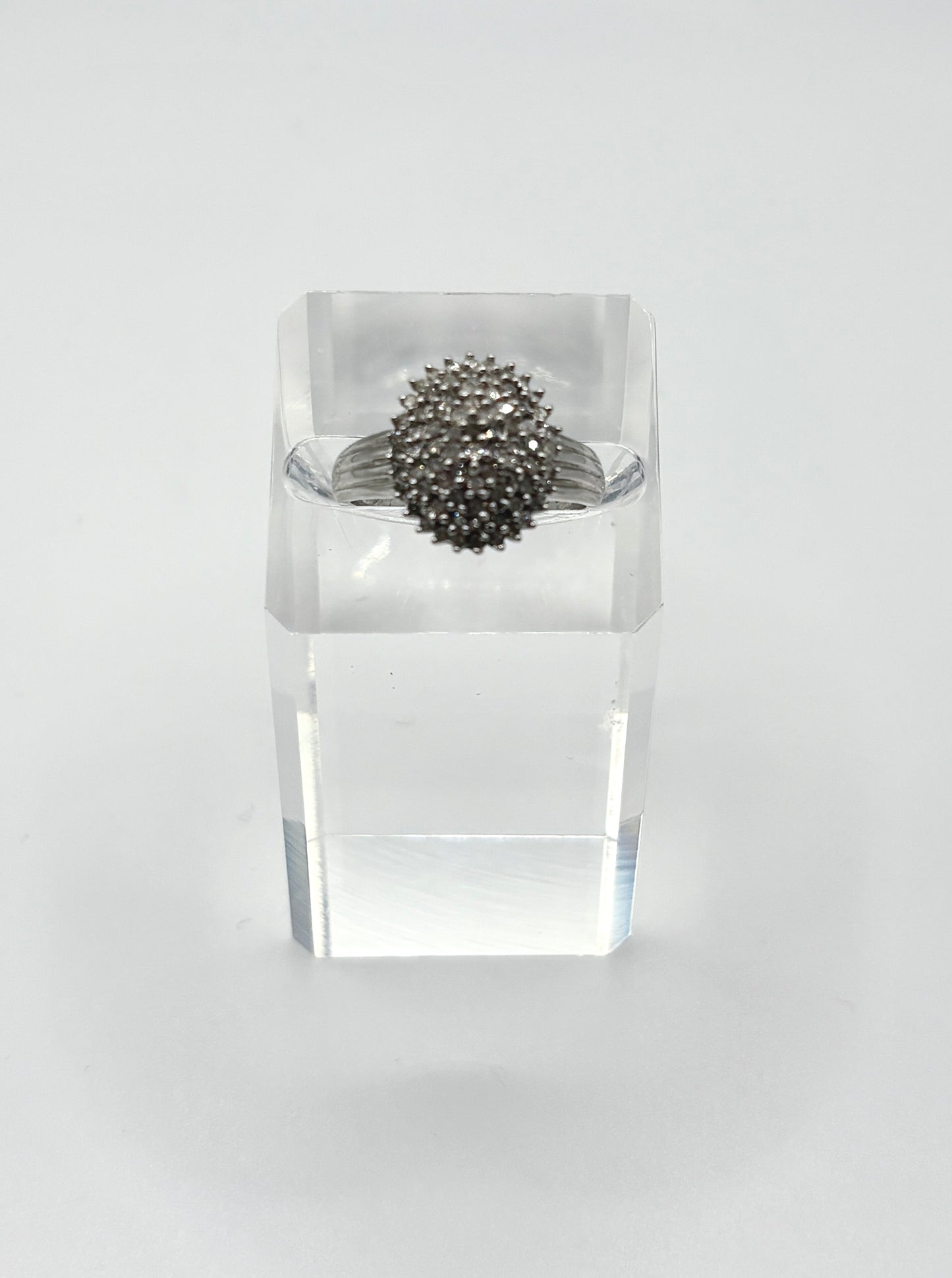Solid 9ct White Gold Ring With Diamonds