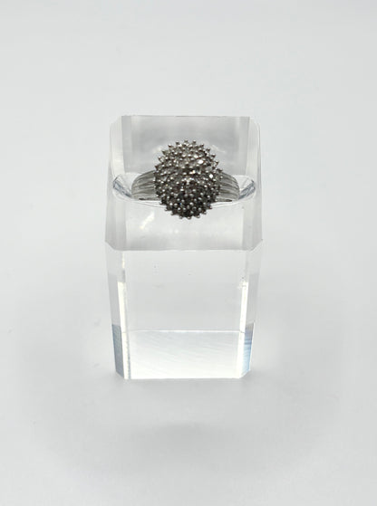 Solid 9ct White Gold Ring With Diamonds
