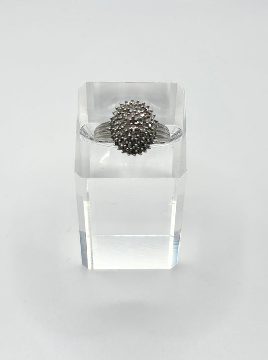 Solid 9ct White Gold Ring With Diamonds