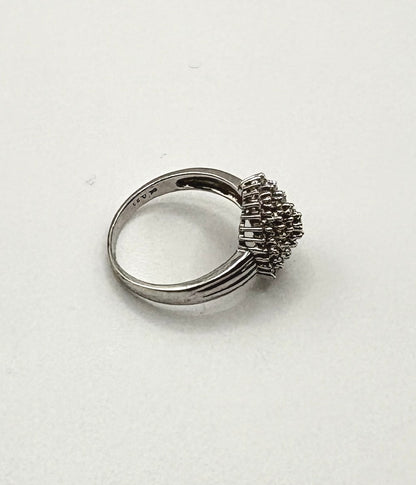 Solid 9ct White Gold Ring With Diamonds