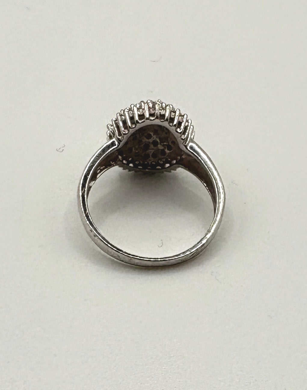 Solid 9ct White Gold Ring With Diamonds