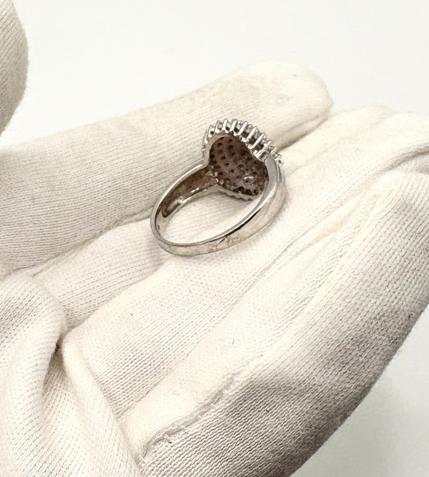 Solid 9ct White Gold Ring With Diamonds