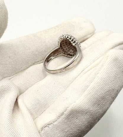 Solid 9ct White Gold Ring With Diamonds