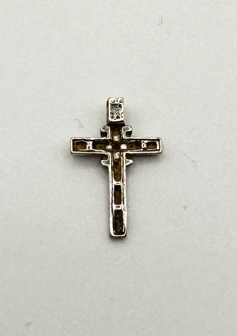 Solid 9ct White Gold Cross Pendant With Diamonds