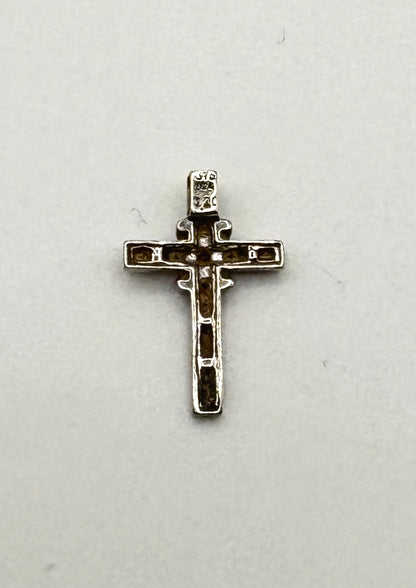 Solid 9ct White Gold Cross Pendant With Diamonds