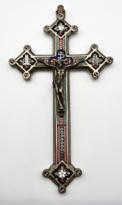 Antique Micro Mosaic Crucifix - Roma