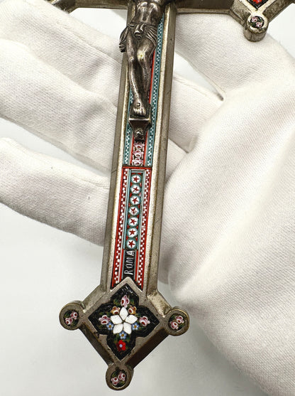 Antique Micro Mosaic Crucifix - Roma