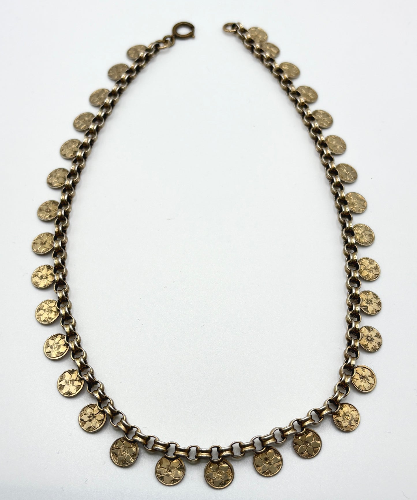 Antique Victorian Solid silver gold gilt Necklace/Collar