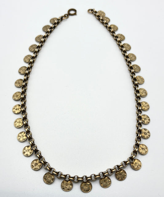 Antique Victorian Solid silver gold gilt Necklace/Collar