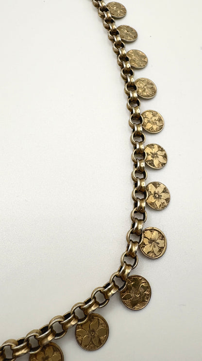 Antique Victorian Solid silver gold gilt Necklace/Collar