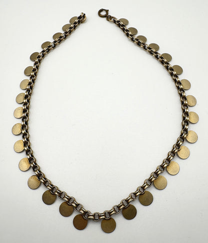 Antique Victorian Solid silver gold gilt Necklace/Collar