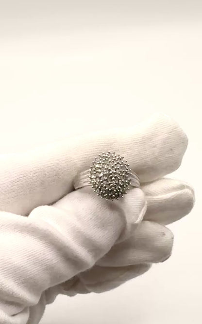 Solid 9ct White Gold Ring With Diamonds