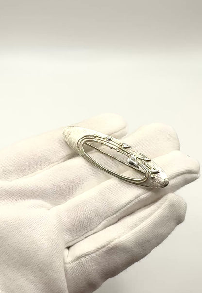 Ola Gorie Flower Brooch Solid Silver 925