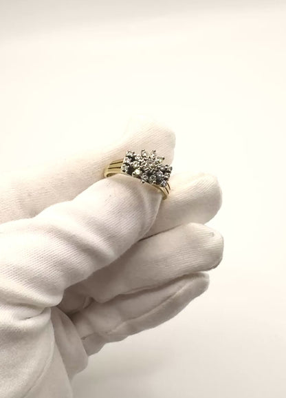 18ct Yellow Gold Statement Ring with Diamonds