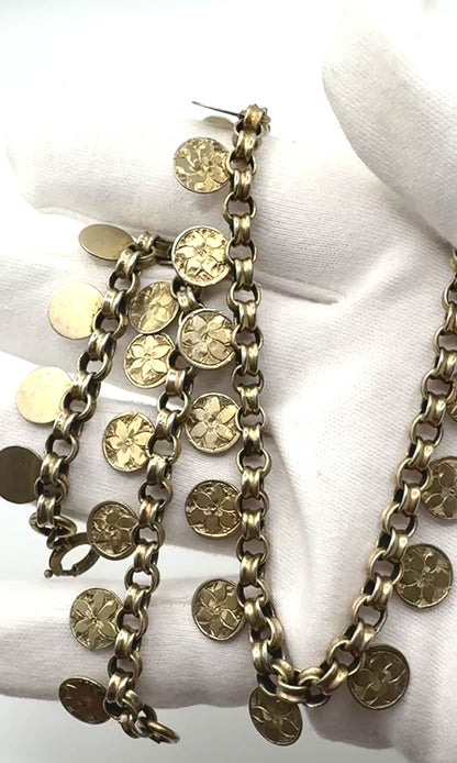 Antique Victorian Solid silver gold gilt Necklace/Collar